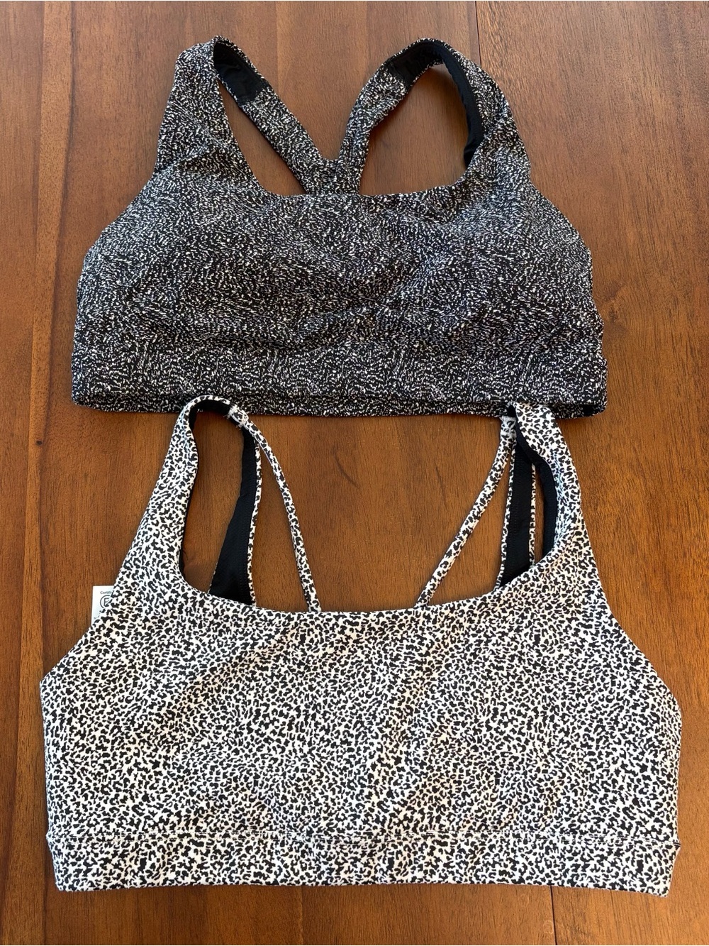 Athleta Black & White Patterned Sports Bras Duo